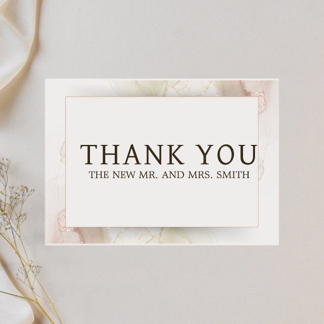 Boho Elegant bröllop Tack Kort (Modern Boho Elegant Wedding Thank you Card)