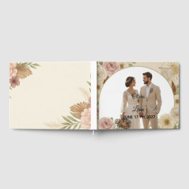 Boho Elegant Bröllopsgästbok – Romantisk Minnessak Gästböcker