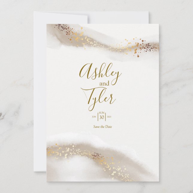 Boho Elegant Coastal Bröllop Inbjudningar (Framsida)