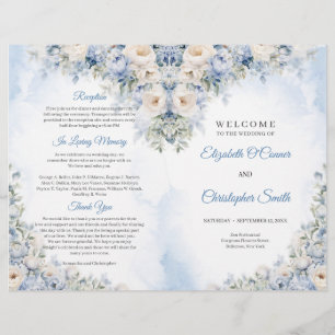 Boho Elegant Dusty Blue och Ivory Flowers Ceremony