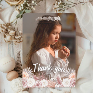Boho Elegant First Heliga Communion Tack Kort