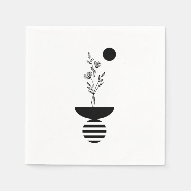 Boho Elegant Flower Pappersservett (Framsidan)