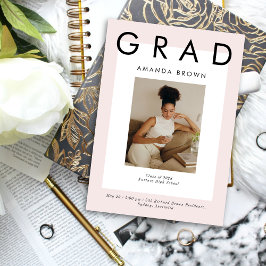 Boho Elegant Magazine Cover Grad 2025 Inbjudningar