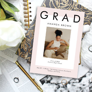 Boho Elegant Magazine Cover Grad 2025 Inbjudningar