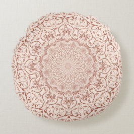 Boho Elegant Mandala Neutralt Earth Tones Rund Kudde