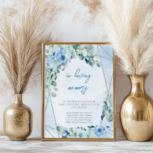 Boho Elegant mjuk blå vattenfärg I kärleksfullt mi Poster