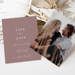 Boho Elegant Modern Dusty Mauve Spara Datumet<br><div class="desc">Utformningen har ett handskrivet teckensnitt och modern minimalistisk design. Designad att samordna med för "ETHEREAL" bröllopsinbjudan. Om du vill ändra information klickar du på "Anpassa". Om du vill flytta texten eller ändra storlek, teckensnitt eller färg klickar du på "Klicka för att anpassa ytterligare". Visa samlingslänken på den här sidan om...</div>