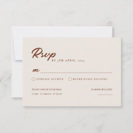Boho Elegant Modern Minimalist Bröllop OSA Card Kort