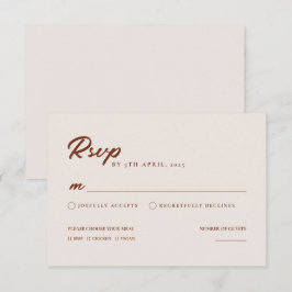 Boho Elegant Modern Minimalist Bröllop OSA Card Kort