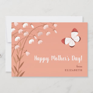 Boho Elegant Mors dag Butterfly Wildblommor Julkort