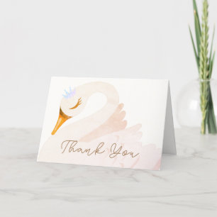Boho Elegant Princess Svan Baby Shower Tack Kort