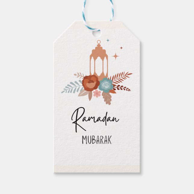 Boho Elegant Ramadan Mubarak Gift märkre Presentetikett (Framsidan)