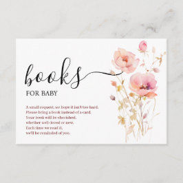 BOHO ELEGANT ROSA  FLOWERS BOKAR FOR BABY TILLÄGGSKORT