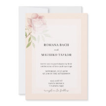 Boho Elegant Rosa ros Watercolor Blommigt