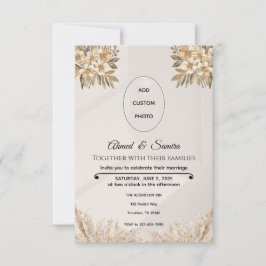 Boho Elegant Rustic Blommigt Bröllop OSA Kort