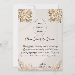 Boho Elegant Rustic Blommigt Bröllop - tackkort Tack Kort