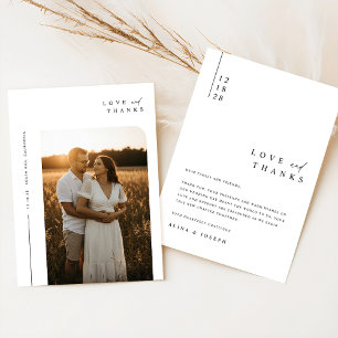 Boho Elegant Rustic Photo Bröllop Tack Kort