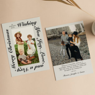 Boho Elegant Skript Typografi Foto Julkort