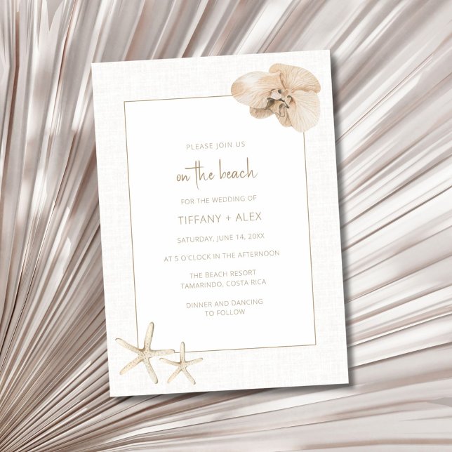Boho Elegant Strandbröllop Inbjudningar (Boho Elegant Beach Wedding Invitation)