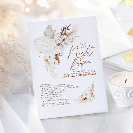 Boho Elegant Terracotta Blommigt Rehearsal Dinner Inbjudningar