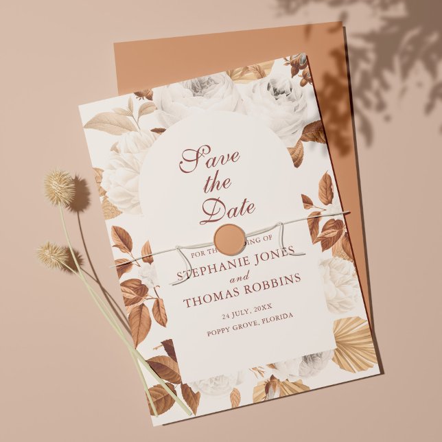 Boho Elegant Terrakotta Förhandsinbjudan Kort (Skapare uppladdad)