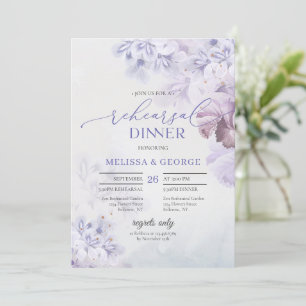 Boho elegant vår blommor lilac lila blommigt  inbjudningar