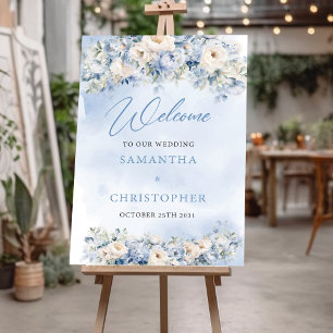 Boho Elegant vinterdammblått och elfenben Poster