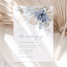 Boho-Eleganten om inbjudan till Beach Blue Wedding