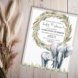 Boho Elephant Mor Pampas Grass Baby Shower