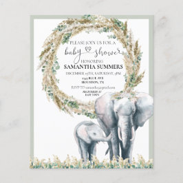 Boho Elephant Mor Pampas Grass Baby Shower