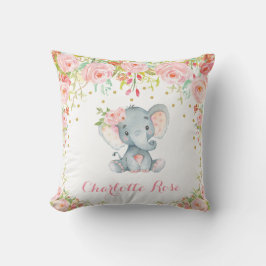 Boho Elephant Rosa Guld Flicka Nursery Decor Kudde