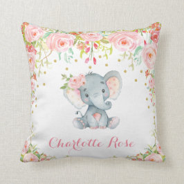 Boho Elephant Rosa Guld Flicka Nursery Decor Kudde