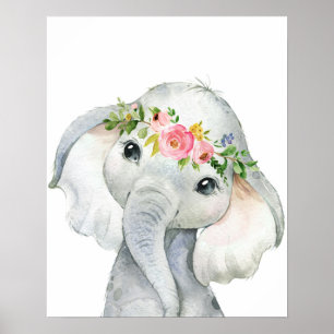 Boho Elephant Wall Art Skriv ut vattenfärgen Nurse Poster