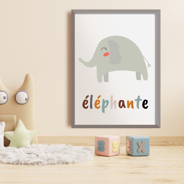 Boho éléphante Nursery Room Wall Art Poster (Skapare uppladdad)