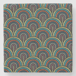 Boho Embroidery Arch Mönster Marble Underlägg