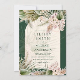 BOHO Emerald Grönt Pampas Grass Bröllop