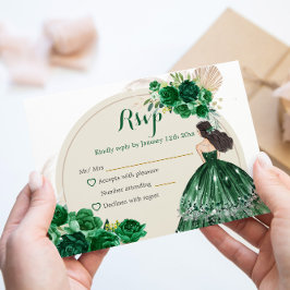 Boho Emerald Grönt Ro Princess Quinceañera OSA Kort