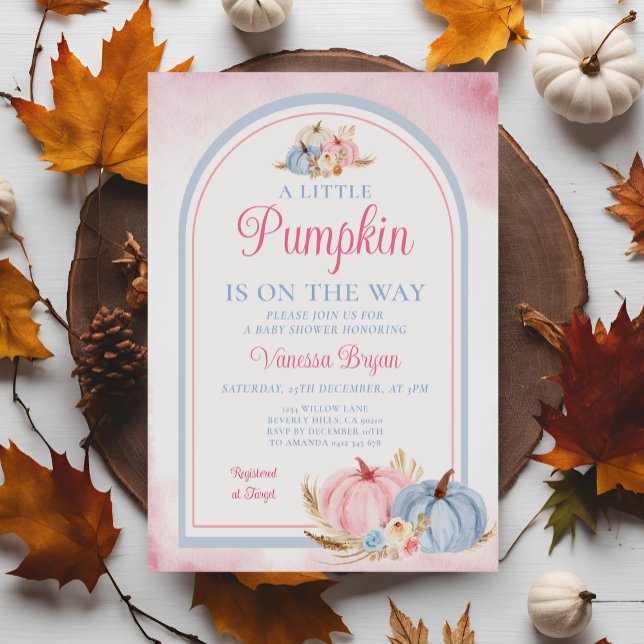 Boho en liten Pumpkin är på väg som babyskor Inbjudningar (Skapare uppladdad)