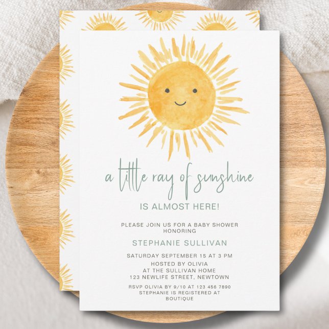 Boho En liten solstråle Baby Shower Inbjudningar (Skapare uppladdad)