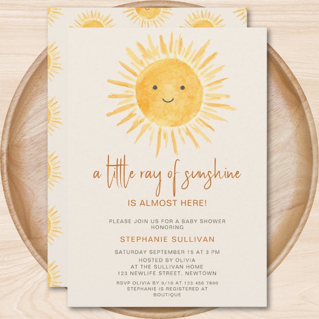 Boho En liten solstråle Baby Shower Inbjudningar (Skapare uppladdad)