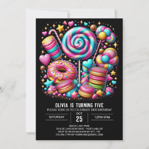 Boho Enchanted Candyland Digital Birthday Inbjudningar