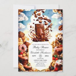 Boho Enchanted Chocolate Baby Shower Inbjudningar