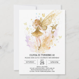 Boho Enchanted Fairy Birthday Firation Inbjudningar