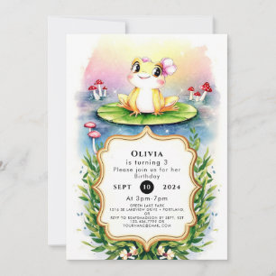 Boho Enchanted Frog Birthday Inbjudningar