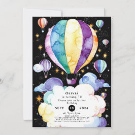 Boho Enchantment Luftballong Birthday Inbjudningar