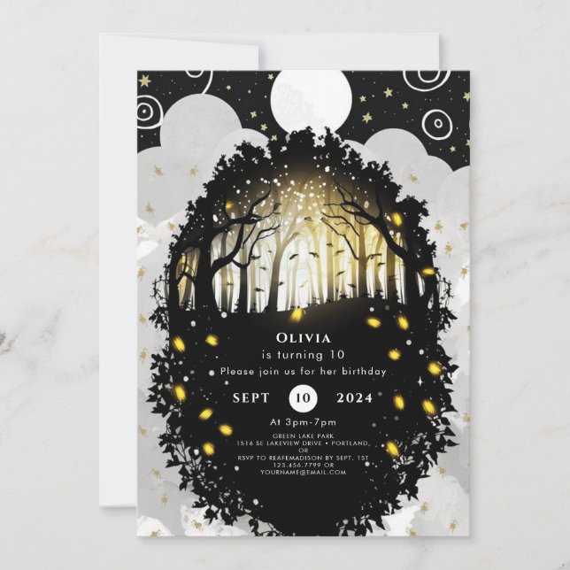 Boho Enchantment Woodland Birthday Inbjudningar (Framsida)