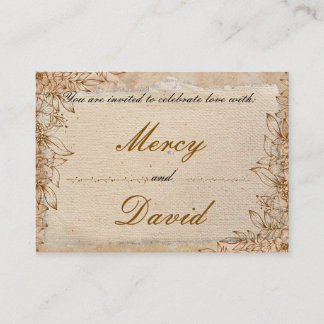 Boho Engagement Invitation Card Tilläggskort