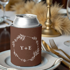 Boho Enkel Brun Monogram Bröllop