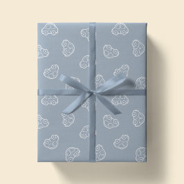 Boho Enkla Bilar Fordon Modern Söt Pojke Blå Presentpapper
