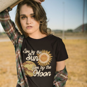 Boho-estesiskt sol måne t shirt